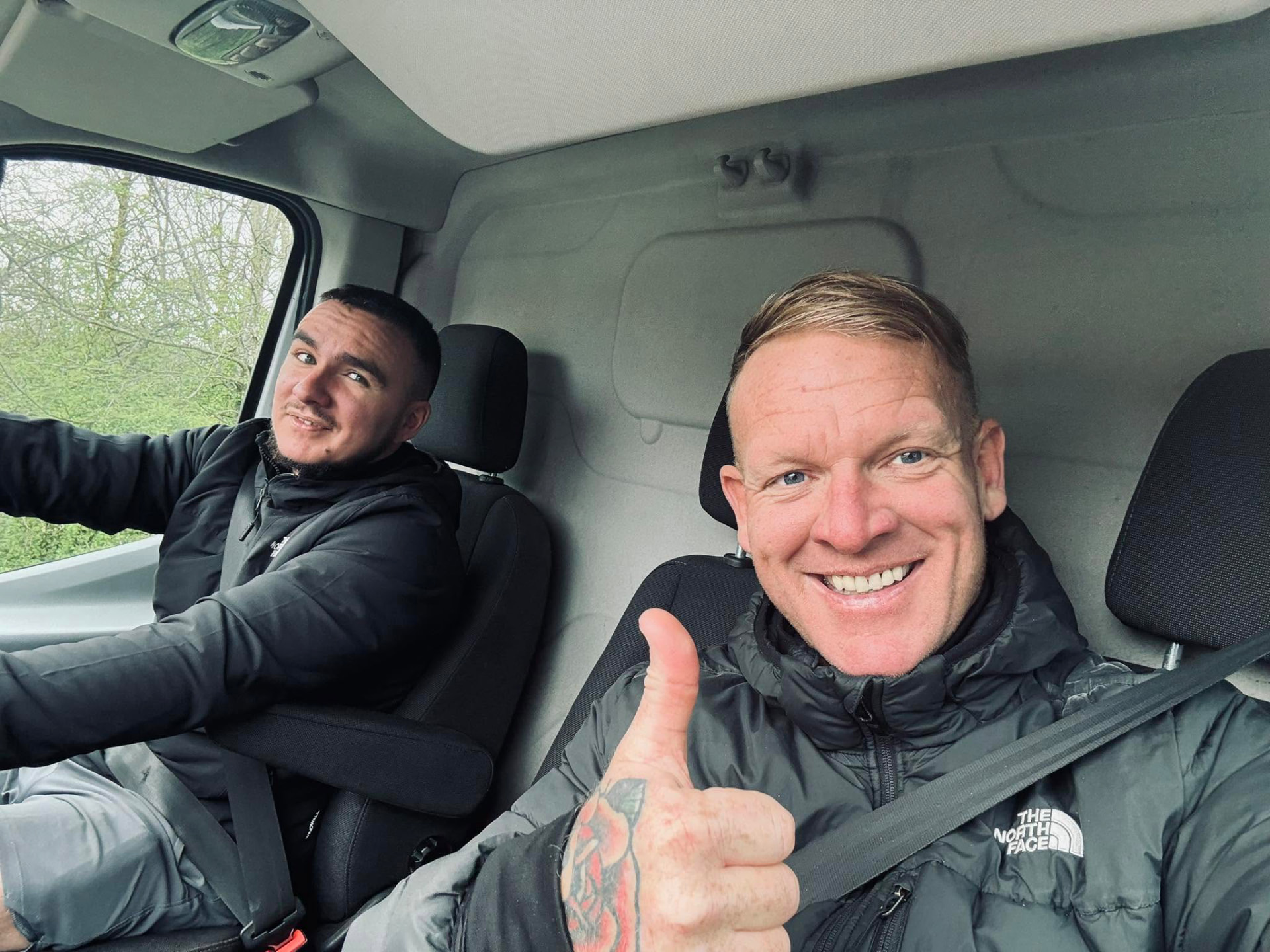 Smart Mart owners Steve and Chris out in the delivery van